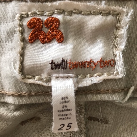 **Twill Twenty Two** Corduroy Pants Size 25 - Picture 2 of 8